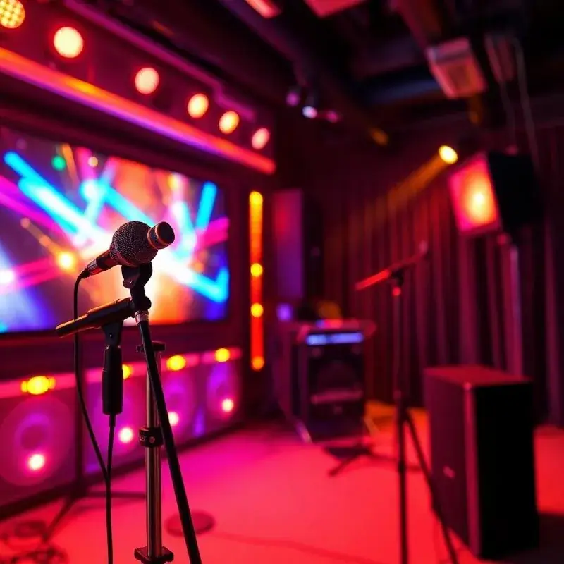 Aluguel de Karaokê em SP - Setup profissional iluminado para festas